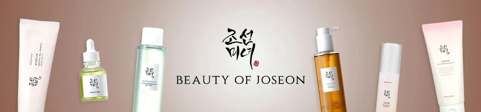 Beauty products from Beauty of Joseon with their logo displayed.