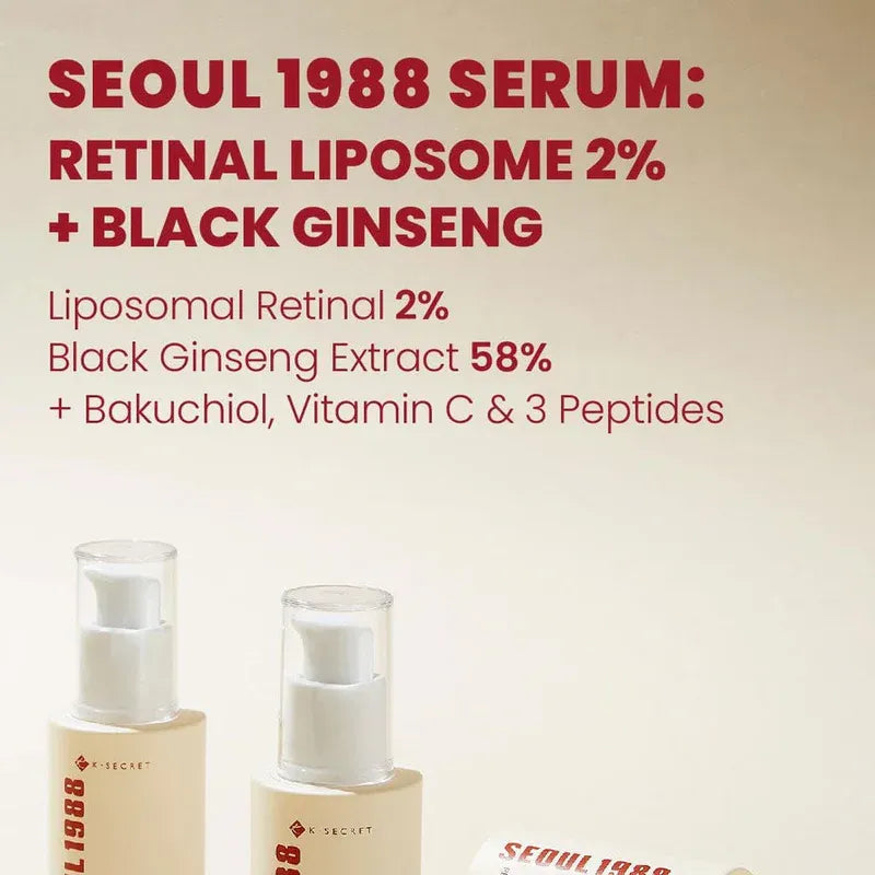 KSECRET SEOUL 1988 Serum : Retinal Liposome 2% + Black Ginseng 30ml